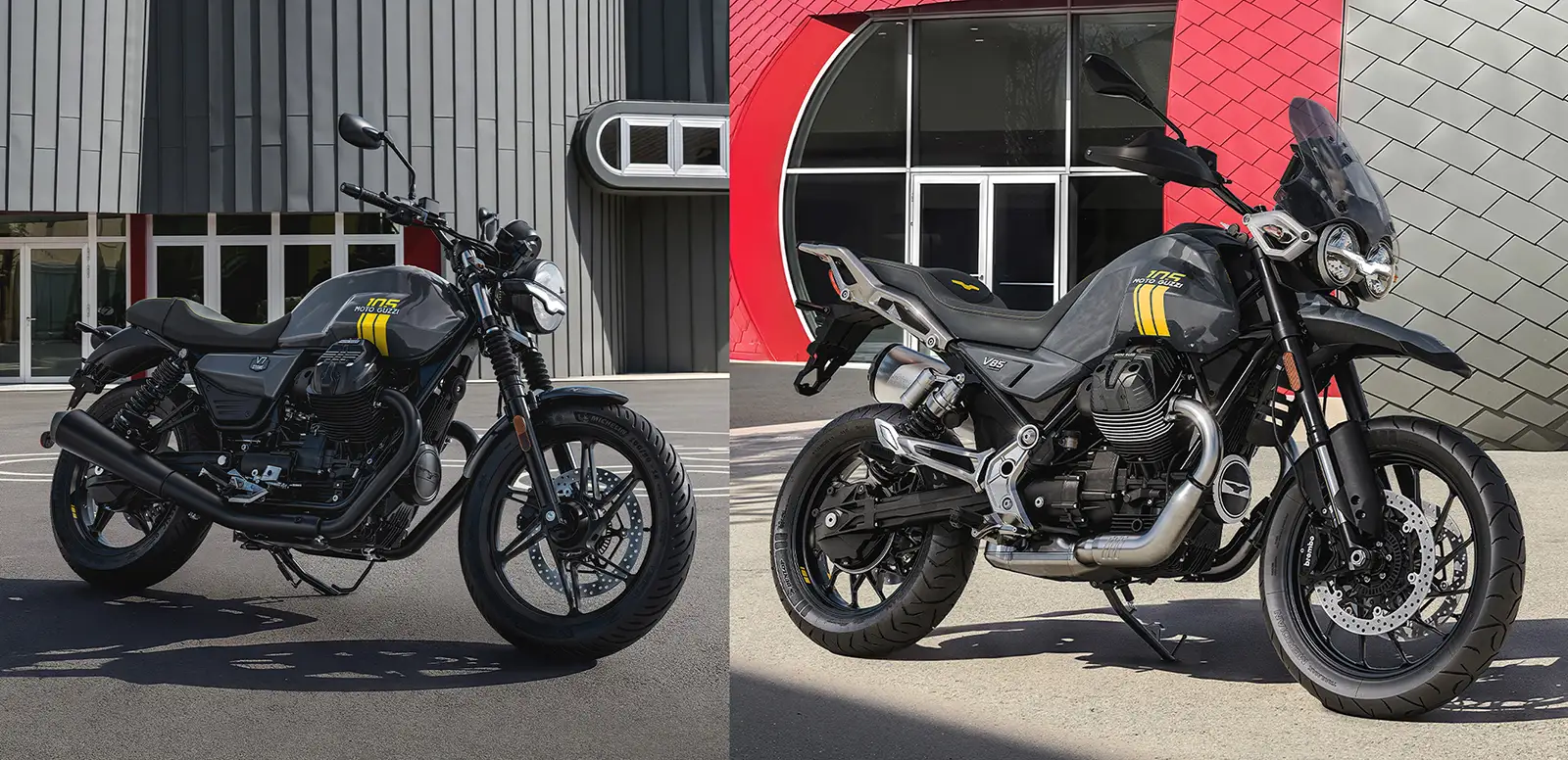 Moto Guzzi V7 Stone et V85 Strada en édition 105 ans